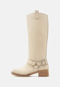 Высокие ковбойские/байкерские сапоги sabrenta Samsøe Samsøe, Bone White