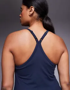 4505 Мягкая майка для йоги Curve Icon темно-синего цвета с внутренним бюстгальтером и регулируемыми бретелями