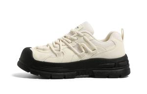 HUANQIU Нескользящие и износостойкие низкие повседневные туфли, увеличивающие рост, женские, бежево-черные