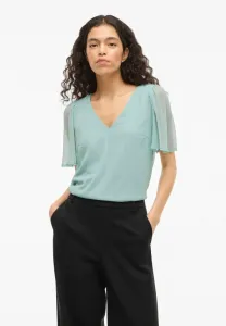 Блузка falia с v-образным вырезом и короткими рукавами Vila, Blue Surf