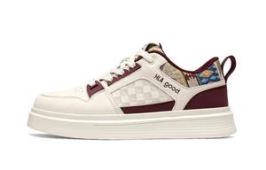Низкие скейтерские кроссовки мужские HLA, белый/красный