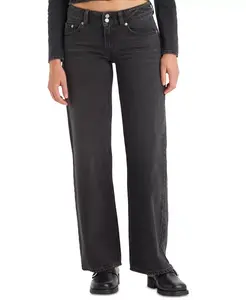 Женские джинсы Super-Low с двумя пуговицами расслабленного кроя Levi'S, черный