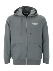 Толстовка с капюшоном на молнии Jack & Jones Plus JJESOHO, графитовый