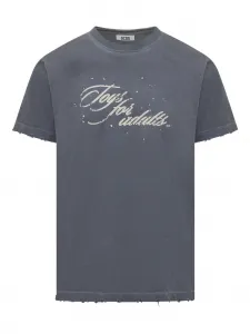 Футболка с принтом-текстом Gcds, серый