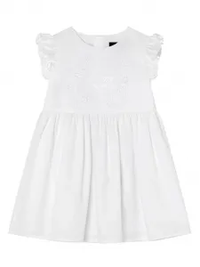 Платье с английской вышивкой Versace Kids, белый