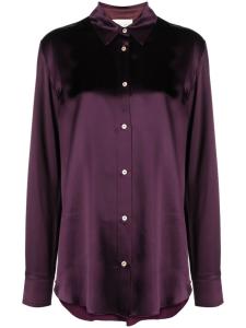 Forte Forte рубашка с длинным рукавом с атласной отделкой, фиолетовый