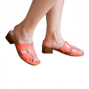 Лаковые красные босоножки на каблуке Coral Patent Wonders