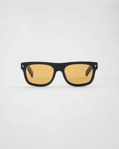 Солнцезащитные очки с культовой металлической табличкой Prada, оранжевый