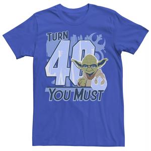 Мужская футболка с логотипом Star Wars Yoda Turn 40 You Must Rebel и графическим рисунком с портретом