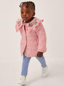 Детское стёганое пальто с вышивкой Peter Pan Monsoon, Pink