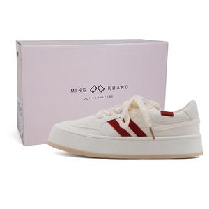 MINGKUANG Женские кеды из хлопка низкие розовые/зеленые/белые/красные - белые красные, цвет White Red