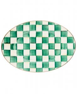 Небольшое овальное блюдо «Изумрудная клетка» MacKenzie-Childs, зеленый