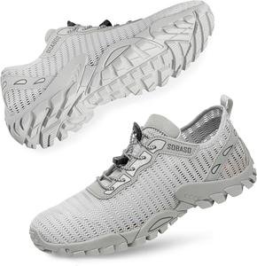 Водные тапочки SOBASO для женщин и мужчин, быстросохнущие для плавания, пляжа, водного спорта, дайвинга, походов, парусного спорта и путешествий, Light Silver