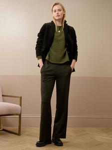 Брюки прямого кроя в рубчик Brora, Khaki