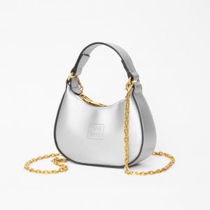 Искусственная кожа Мини-хобо Сумка через плечо FASHNZFAB, серебряный