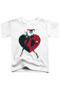 Футболка с коротким рукавом для детей Batman Harley Heart Gildan, белый