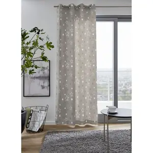 Мой дом занавес STARRY с люверсами 1 шт., с рисунком, непрозрачный, различных размеров My Home, бежевый