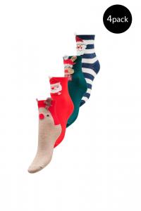 Носки женские ONLY новогодние 4 пары, мультиколор