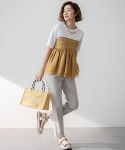 Комбинированный топ-бюстье из органзы 23Rd Ward L, цвет Yellow [040]