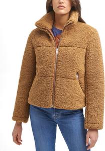 Женская пуховик Levi's Breanna с искусственным мехом, карамельный