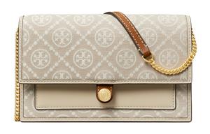 T Monogram Кожаная Отделка Металлическая Сумка Через Плечо Регулярная Женская Цвет Слоновая Кость Белый TORY BURCH