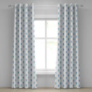 Штора на люверсах ABAKUHAUS с изображением животных, необычный мотив в форме лошади и рыбы в простом деревенском пейзаже, декоративные двухпанельные шторы, 280 см x 225 см, бирюзовый цвет Abakuhaus