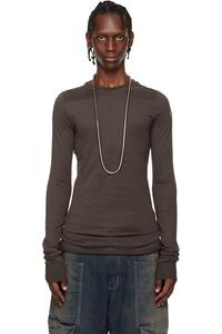 Rick Owens Футболка Moncler + Rick Owens Brown Girder LS