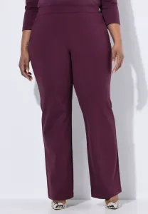 Брюки punto di roma с эластичной резинкой на талии Ulla Popken, Berry