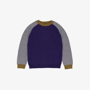 Джемпер Poa контрастного цвета из смесового хлопка 3-12 лет Caramel, синий