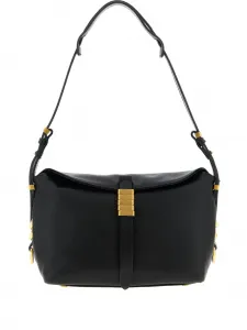 Сумка на плечо Saddle с гравированными кольцами Pinko, черный