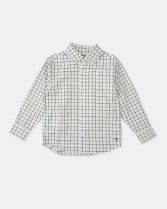 Детская рубашка в клетку синего и зеленого цвета Tutto Piccolo