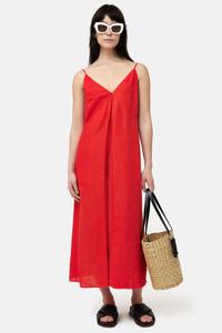 Льняное летнее платье Jigsaw, красный