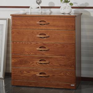 Yu Senyi Комод 100х50х100 см для дома из массива вяза в современном китайском стиле, 5 ящиков, цвет орех, стиль A 1000, сборка требуется