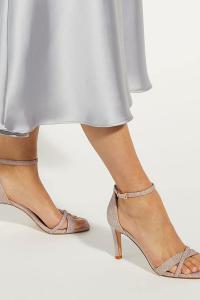 Босоножки Madrina на каблуке с перекрестным узором Dune London, бежевый