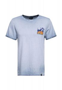 Футболка в стиле 70-х в стиле Лонг Бич KING KEROSIN, светло-синий