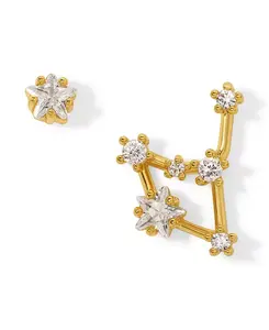 Серьги-Гвоздики в форме созвездия из искусственного кубического циркония Girls Crew, capicorn