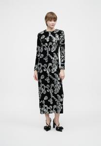 Платье YAS YASFLORANA LONG DRESS, Black/Silver Coloured/Black