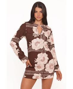 Женское мини-платье Мэрилон Petal and Pup, Brown floral