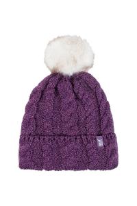 1 упаковка вязаной шапки с помпоном Heat Weaver Cable SOCKSHOP Heat Holders, фиолетовый