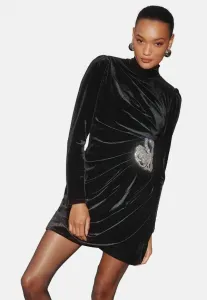 Коктейльное платье/вечернее платье прямого кроя с длинными рукавами Lipsy, Black