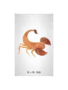 Mr. & Mrs. Panda Гостевое полотенце с изображением знака зодиака Скорпион, без надписи, белого цвета