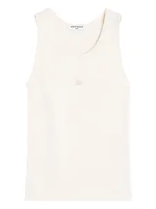 Ребристая майка с вышивкой "Малыш Лисенок" Maison Kitsuné, розовый