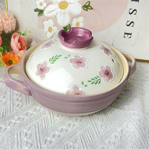 Ceramics Набор тарелок и мисок Midailei Pearson, стильная японская посуда для дома, дизайн 2025, цветок ириса, 2 предмета