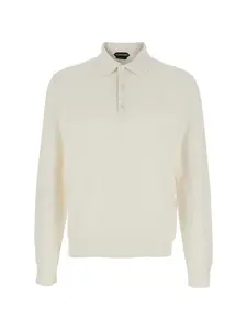 Шелковое поло на пуговицах TOM FORD, нейтральный