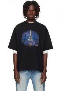 Ночной Париж оверсайз футболка Vetements, черный