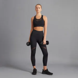 Женские 7/8 леггинсы с тренировочной сеткой Boomerang, чёрный