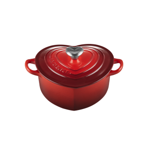 Чугунная кокотка Le Creuset в форме сердца с крышкой, 1.9 л, 20 см, красный