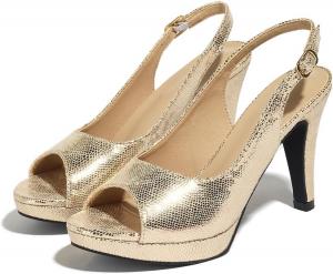 Женские сексуальные туфли на высоком каблуке с открытым носком, ремешком на щиколотке, платформой и массивным каблуком, сзади на ремешке, для платьев Lyngixko, Champagne