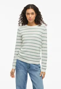 Джемпер в полоску vidalo с воротником-стойкой и длинными рукавами Vila, White Alyssum
