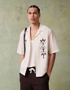 Рубашка свободного кроя ASOS DESIGN с вышивкой камнями